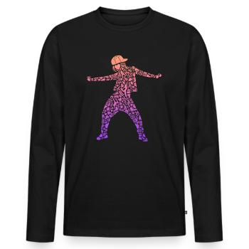Breakdance Breakdancer Femmes Filles Breakdance - T-shirt manches longues Premium bio Homme - noir - Devant - Nico (187cm)