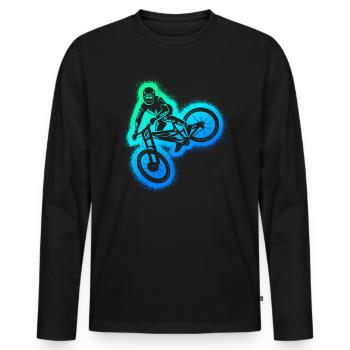 VTT VTT Downhill Garçons VTT - T-shirt manches longues Premium bio Homme - noir - Devant - Nico (187cm)