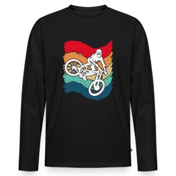 VTT VTT Cycliste Hommes VTT - T-shirt manches longues Premium bio Homme - noir - Devant - Nico (187cm)