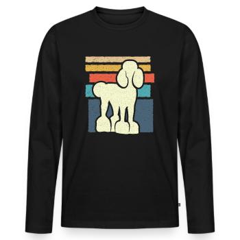 Caniche amant chien propriétaire garçon chien caniche - T-shirt manches longues Premium bio Homme - noir - Devant - Nico (187cm)
