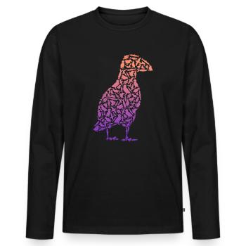 Macareux macareux macareux dames macareux - T-shirt manches longues Premium bio Homme - noir - Devant - Nico (187cm)