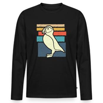 Macareux de Papageitaucher Macareux de Papageientaucher Macareux - T-shirt manches longues Premium bio Homme - noir - Devant - Nico (187cm)