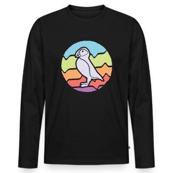 Puffin Puffin Puffin Girl Puffin - Men's Premium Organic Long Sleeve Shirt - black - Front - Nico (187cm)