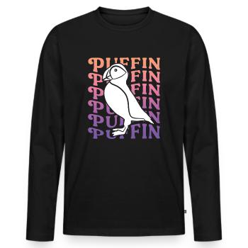 Puffin Puffin Ladies Puffin - Men's Premium Organic Long Sleeve Shirt - black - Front - Nico (187cm)