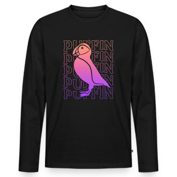 Puffin Girl Puffins Women's Puffin - Men's Premium Organic Long Sleeve Shirt - black - Front - Nico (187cm)