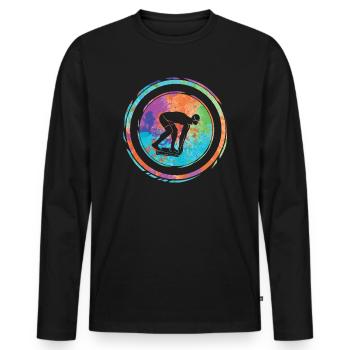 Nageurs Natation Enfants Garçons Filles Natation - T-shirt manches longues Premium bio Homme - noir - Devant - Nico (187cm)