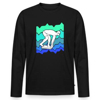 Nageurs Natation Natation Sports Natation Garçons Natation - T-shirt manches longues Premium bio Homme - noir - Devant - Nico (187cm)