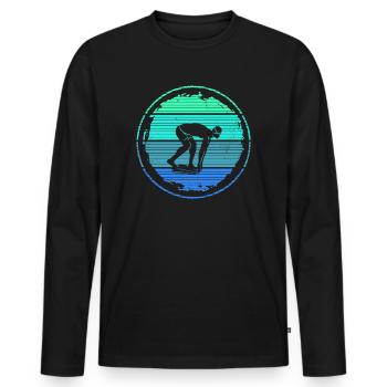 Nageurs Natation Natation Sports Natation Hommes - T-shirt manches longues Premium bio Homme - noir - Devant - Nico (187cm)