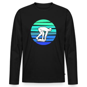 Nageurs Natation Sports Natation Hommes - T-shirt manches longues Premium bio Homme - noir - Devant - Nico (187cm)