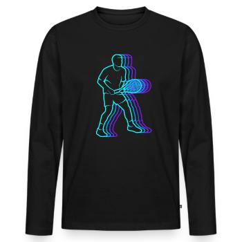 Joueur de tennis Retro Hommes Joueur de tennis Enfants - T-shirt manches longues Premium bio Homme - noir - Devant - Nico (187cm)