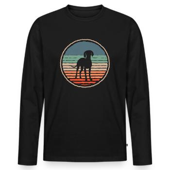 Braque de Weimar Chiens Motif Chien Homme Braque de Weimar - T-shirt manches longues Premium bio Homme - noir - Devant - Nico (187cm)