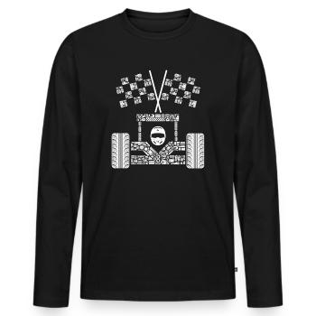 Voiture de course Voiture de sport Homme Motorsport Voiture de course - T-shirt manches longues Premium bio Homme - noir - Devant - Nico (187cm)