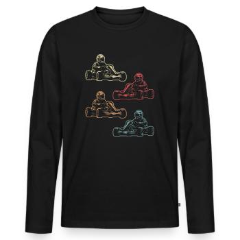 Go-Kart Motorsport Karts Boys Men Kart Race - Men's Premium Organic Long Sleeve Shirt - black - Front - Nico (187cm)
