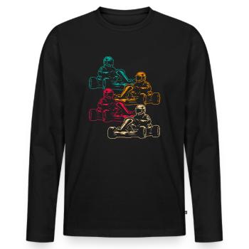 Go-Kart Motorsport Karts Hommes Garçons Kart Race - T-shirt manches longues Premium bio Homme - noir - Devant - Nico (187cm)