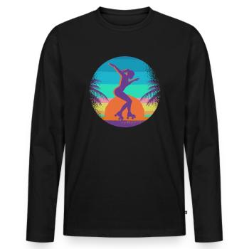 Rollschuhe Rollschuh Kinder Damen Skates Mädchen - Männer Premium Bio Langarmshirt - Schwarz - Vorne - Nico (187cm)