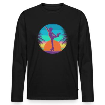 Rollschuhe Rollschuh Damen Mädchen Skates Kinder - Männer Premium Bio Langarmshirt - Schwarz - Vorne - Nico (187cm)