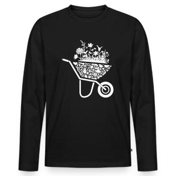 Jardinier Jardinier Amateur Dames Jardinier - T-shirt manches longues Premium bio Homme - noir - Devant - Nico (187cm)