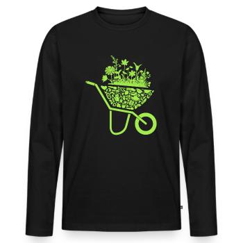 Jardinier, Fleuriste, Jardinier amateur, Jardinier, Dames - T-shirt manches longues Premium bio Homme - noir - Devant - Nico (187cm)