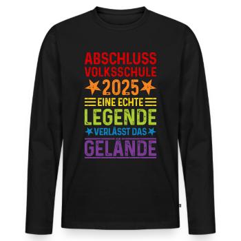 Volksschule Abschluss 2025 - Männer Premium Bio Langarmshirt - Schwarz - Vorne - Nico (187cm)