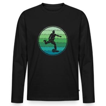Soccer Soccer Player Vintage Men's Soccer Player - Men's Premium Organic Long Sleeve Shirt - black - Front - Nico (187cm)