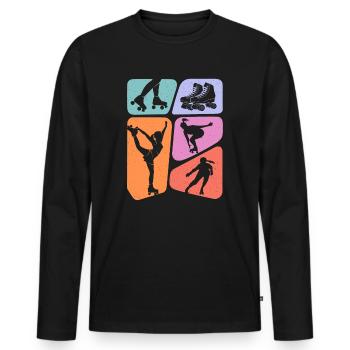Roller Skates Roller Skating Roller Skate Girls - Men's Premium Organic Long Sleeve Shirt - black - Front - Nico (187cm)