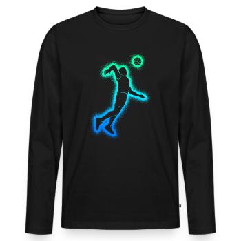 Volley-ball Joueurs de volley-ball Hommes Joueurs de volley-ball - T-shirt manches longues Premium bio Homme - noir - Devant - Nico (187cm)