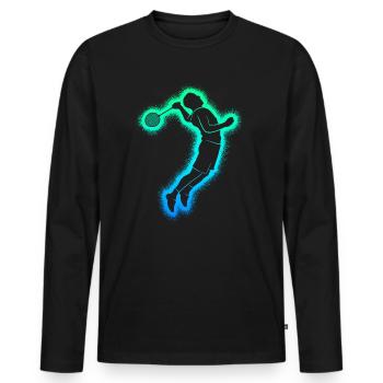 Badminton Badminton Players Men Boys Badminton - Men's Premium Organic Long Sleeve Shirt - black - Front - Nico (187cm)