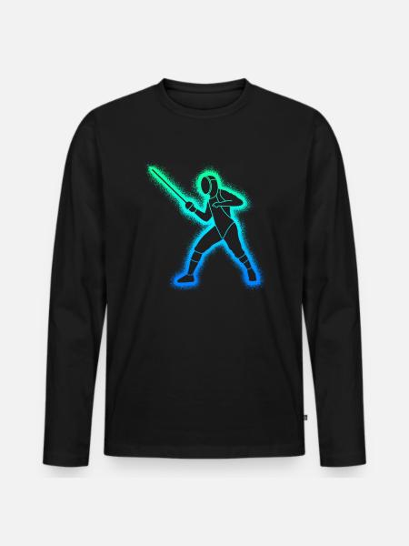 Fechter Fechtkunst Kinder Herren Jungen Fechten - Männer Premium Bio Langarmshirt - Schwarz