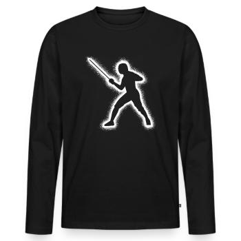 Fechter Fechtkunst Kinder Jungen Herren Fechten - Männer Premium Bio Langarmshirt - Schwarz - Vorne - Nico (187cm)