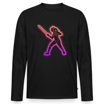 Fechter Fechtkunst Kinder Damen Mädchen Fechten - Männer Premium Bio Langarmshirt - Schwarz - Vorne - Nico (187cm)