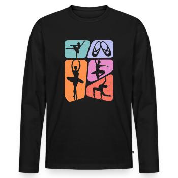 Ballerine Ballet Danseuse Dancing Kids Ballet - T-shirt manches longues Premium bio Homme - noir - Devant - Nico (187cm)