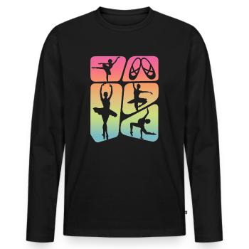 Ballerine Ballet Danseuse Dancing Ballet Femmes - T-shirt manches longues Premium bio Homme - noir - Devant - Nico (187cm)