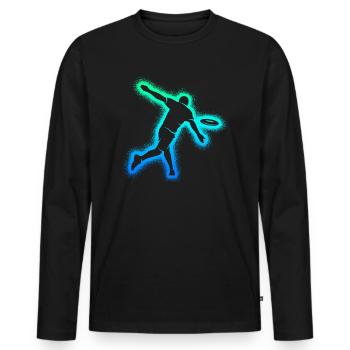 Disc Golf Kinder Männer Jungen Discgolfer - Männer Premium Bio Langarmshirt - Schwarz - Vorne - Nico (187cm)