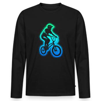 BMX Bike Stunts Homme Garçons Vélo BMX Enfants - T-shirt manches longues Premium bio Homme - noir - Devant - Nico (187cm)