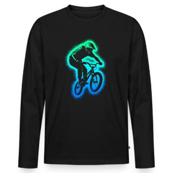 BMX Bike Stunt Vélo Homme BMX Garçons - T-shirt manches longues Premium bio Homme - noir - Devant - Nico (187cm)