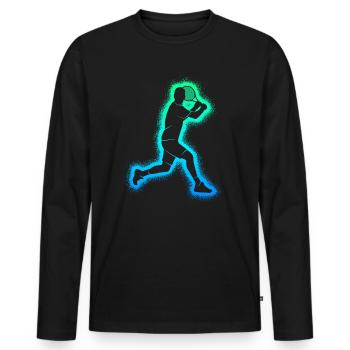 Joueurs de tennis Enfants Joueurs de tennis Garçons - T-shirt manches longues Premium bio Homme - noir - Devant - Nico (187cm)