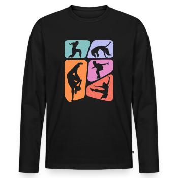 Breakdance Breakdancer Enfants Filles Breakdance - T-shirt manches longues Premium bio Homme - noir - Devant - Nico (187cm)