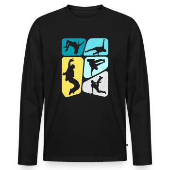 Breakdance Breakdancer Enfants Garçons Breakdance - T-shirt manches longues Premium bio Homme - noir - Devant - Nico (187cm)