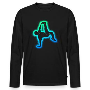 Breakdance Breakdancer Tanz Jungen Breakdancer - Männer Premium Bio Langarmshirt - Schwarz - Vorne - Nico (187cm)