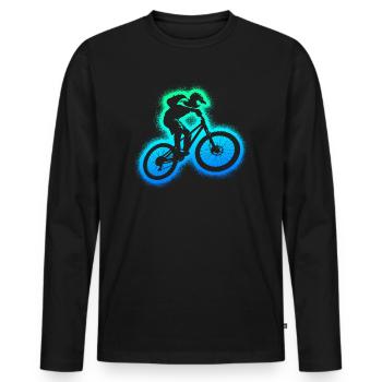 VTT VTT Biker Enfants Garçons Vélo de montagne - T-shirt manches longues Premium bio Homme - noir - Devant - Nico (187cm)