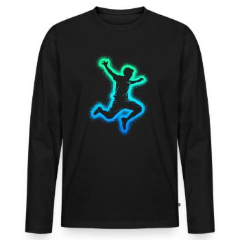 Parkour Running Freerunning Freerunner Garçons - T-shirt manches longues Premium bio Homme - noir - Devant - Nico (187cm)