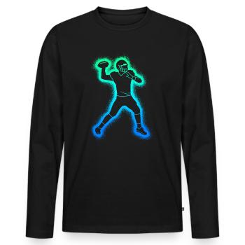Joueurs de football américain Football masculin Enfants - T-shirt manches longues Premium bio Homme - noir - Devant - Nico (187cm)