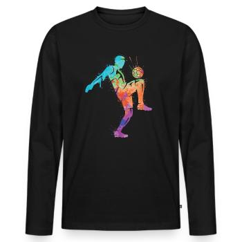 Fußballspieler Fußball Tricks Fußballer Kinder - Männer Premium Bio Langarmshirt - Schwarz - Vorne - Nico (187cm)