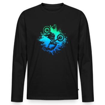 Motocross Moto Conduite Enfants Hommes Dirt Biker - T-shirt manches longues Premium bio Homme - noir - Devant - Nico (187cm)