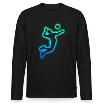 Volley-ball Joueurs de volley-ball Joueurs de volley-ball Garçons - T-shirt manches longues Premium bio Homme - noir - Devant - Nico (187cm)