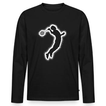Badminton Badminton Player Boys Men Badminton - Men's Premium Organic Long Sleeve Shirt - black - Front - Nico (187cm)