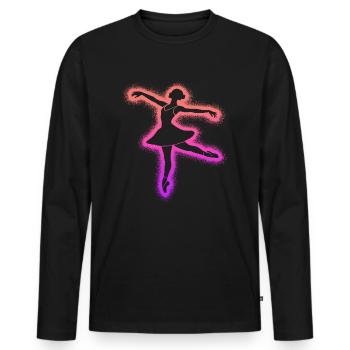 Danseuse de ballet Ballerine Femmes Danseuse de ballet - T-shirt manches longues Premium bio Homme - noir - Devant - Nico (187cm)