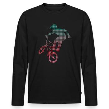 BMX Stunts Bike Tricks verpixelt Fahrrad BMX - Männer Premium Bio Langarmshirt - Schwarz - Vorne - Nico (187cm)
