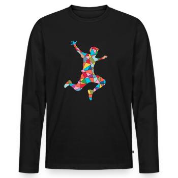 Parkour Running Freerunning Freerunner coloré - T-shirt manches longues Premium bio Homme - noir - Devant - Nico (187cm)