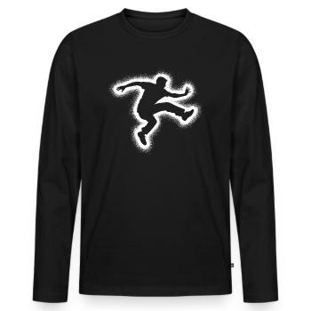 Parkour Running Freerunner Freerunning Homme - T-shirt manches longues Premium bio Homme - noir - Devant - Nico (187cm)